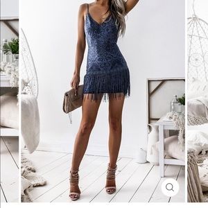 Shimmy dress - blue steel